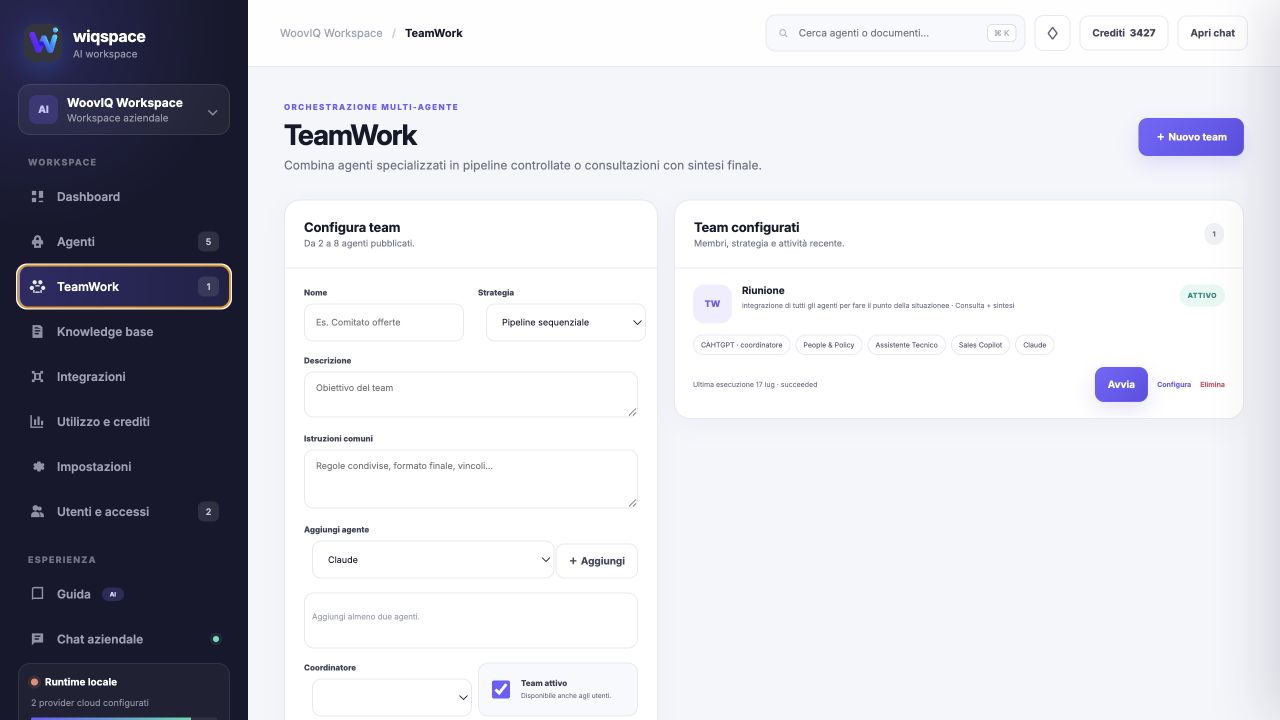 Configurazione TeamWork in Wiqspace